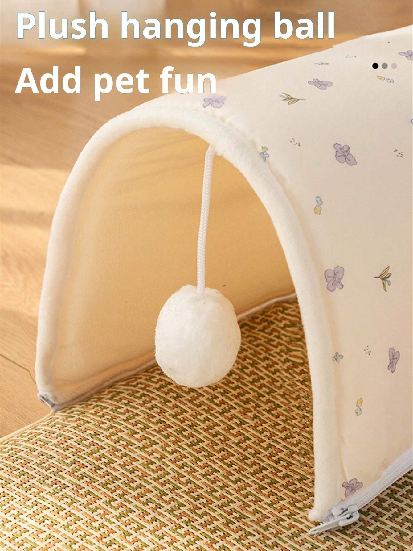 Pet Bed with Tunnel, 20Cm Large Entrance, Recommended for Various Sizes of Cats/Small Dogs, Soft Cozy Warm Material, Strong Support Prevents Collapse, Detachable for Easy Cleaning, Ideal for Cats/Dogs to Sleep/Play at Home Instead of Beds/Toys