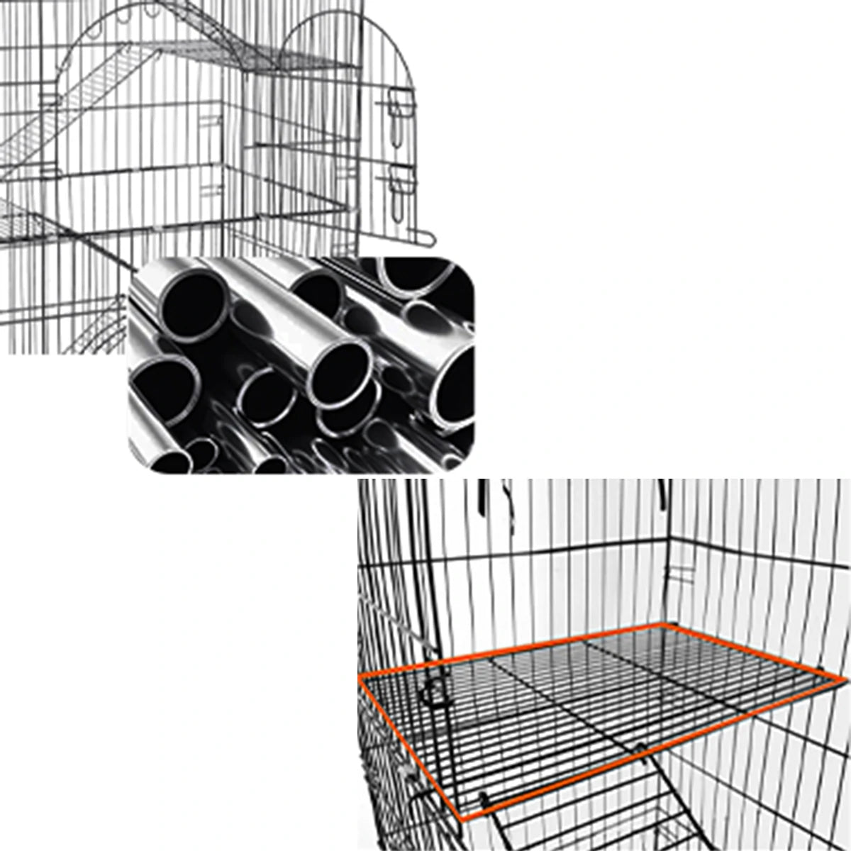 Pawgiant Oversized 6 Tier Cat Cage 77" Tall 1-5 Cats W/Hammock, Cat Bed & 5 Ramp Ladders 5 Platforms 3 Front Door Tray Cat Litter Playpen Cat House Pet Pen