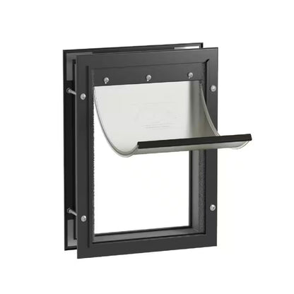 Medium Deluxe Aluminum Pet Door for Dogs, Adjustable Tunnel for Walls and Screens up to 2.8 In.