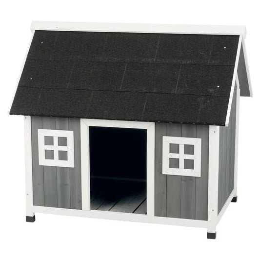 Natura Barn Style Dog House, Elevated Pet Shelter, Weatherproof Dog House, Medium