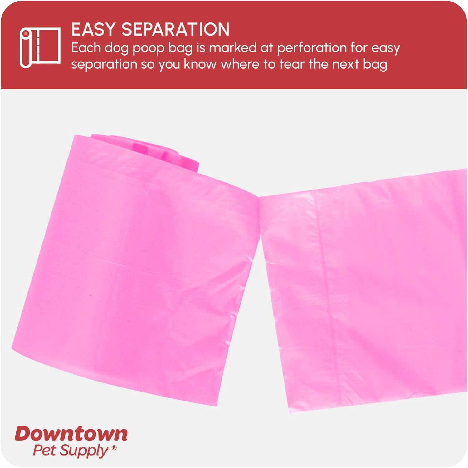 Poop Bags for Dogs with Dispenser, 180 Count - Leak-Proof Dog Waste Bags and Bone-Shaped Dog Poop Bags Holder for Leash - Pink, 12.5" X 8.5"
