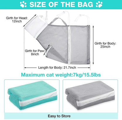 Cat Bathing Bag Puppy Cleaning Shower Bag Grooming Bag for Bathing Anti-Scratch