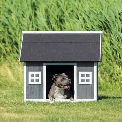Natura Barn Style Dog House, Elevated Pet Shelter, Weatherproof Dog House, Medium