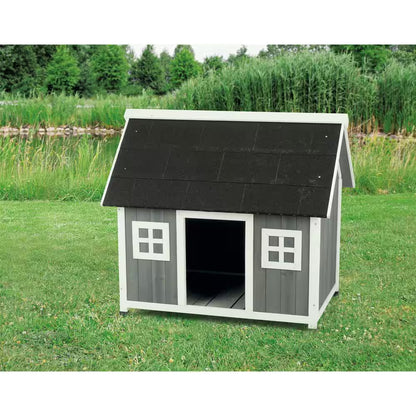 Natura Barn Style Dog House, Elevated Pet Shelter, Weatherproof Dog House, Medium