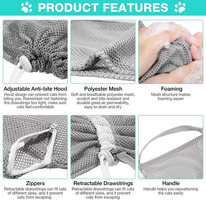 Cat Bathing Bag Puppy Cleaning Shower Bag Grooming Bag for Bathing Anti-Scratch