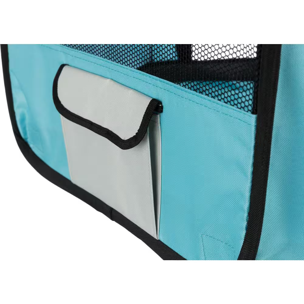 51 In. X 21.7 In. Large Soft-Sided Nylon Mobile Playpen, Turquoise